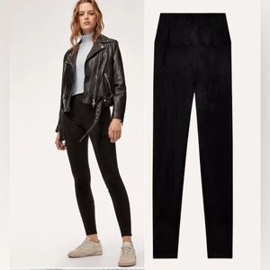 Aritzia Wilfred Free Daria Vegan Suede leggings XXS Black